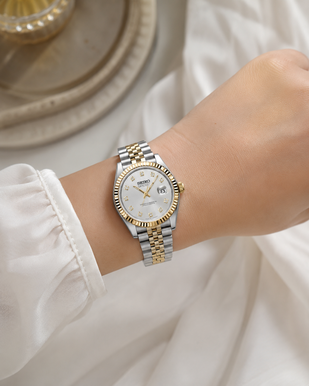 Women's Gold Datejust | White