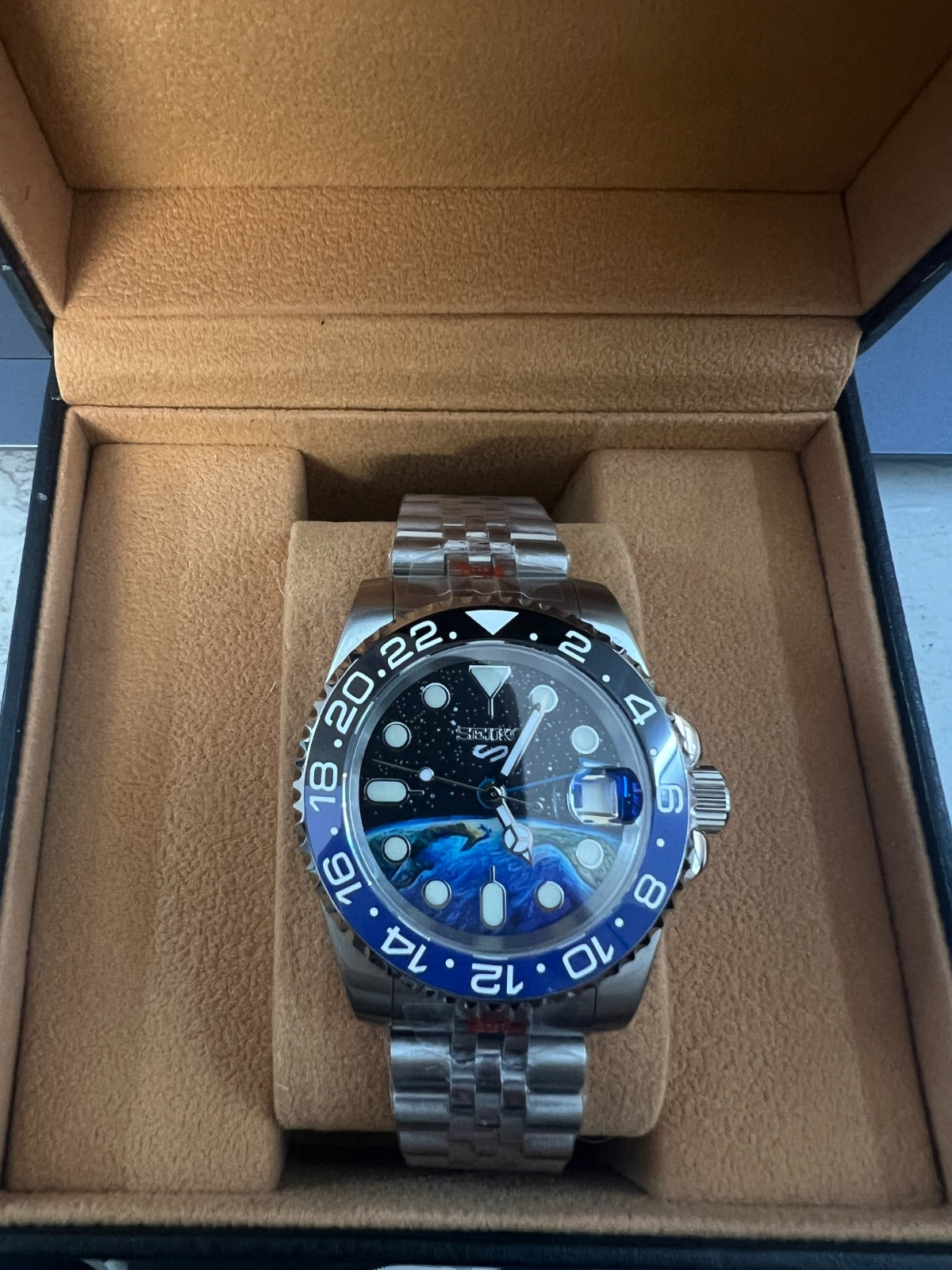 GMT Master Seiko Custom Mod Watch EARTH | Batman – Trident-Mods