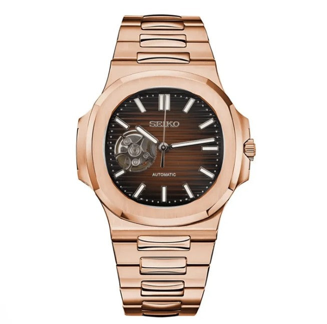Nautilus Rose Gold | Brown (Open Heart)